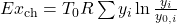 Ex_{\text{ch}} = T_0 R \sum y_i \ln \frac{y_i}{y_{0,i}}